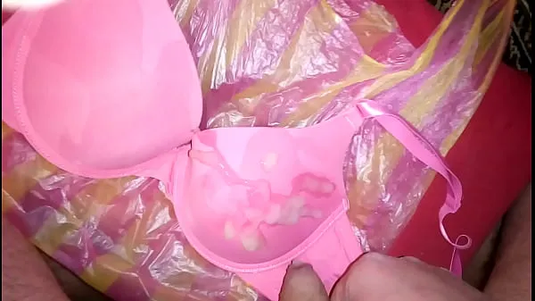 Εμφάνιση two cum satin pink bra φρέσκων βίντεο