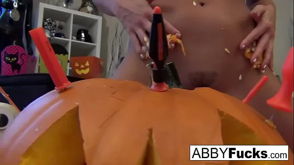 Show Abigail carves a pumpkin then plays with herself fresh Videos